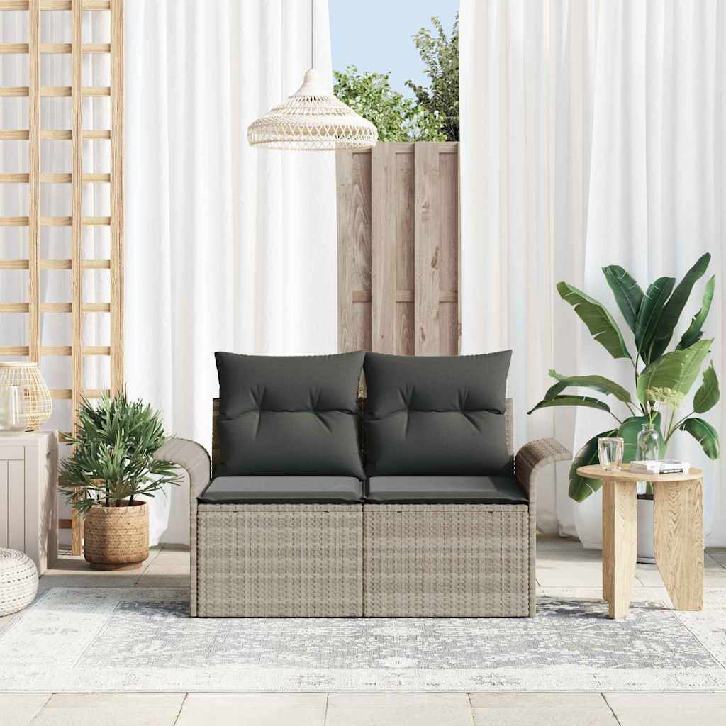 Zahradní sofa Světle šedá 141 x 62 x 69 cm polyratan