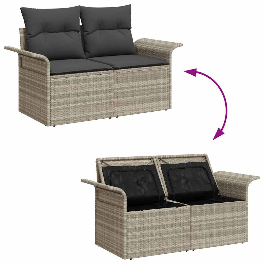 Zahradní sofa Světle šedá 141 x 62 x 69 cm polyratan