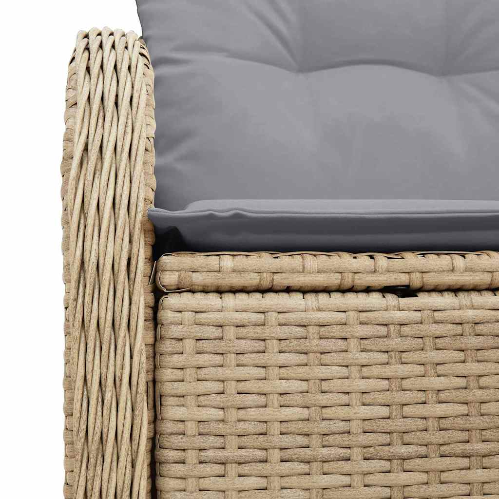 Zahradní sofa s polštářem Béžová 121 x 62 x 69 cm polyratan