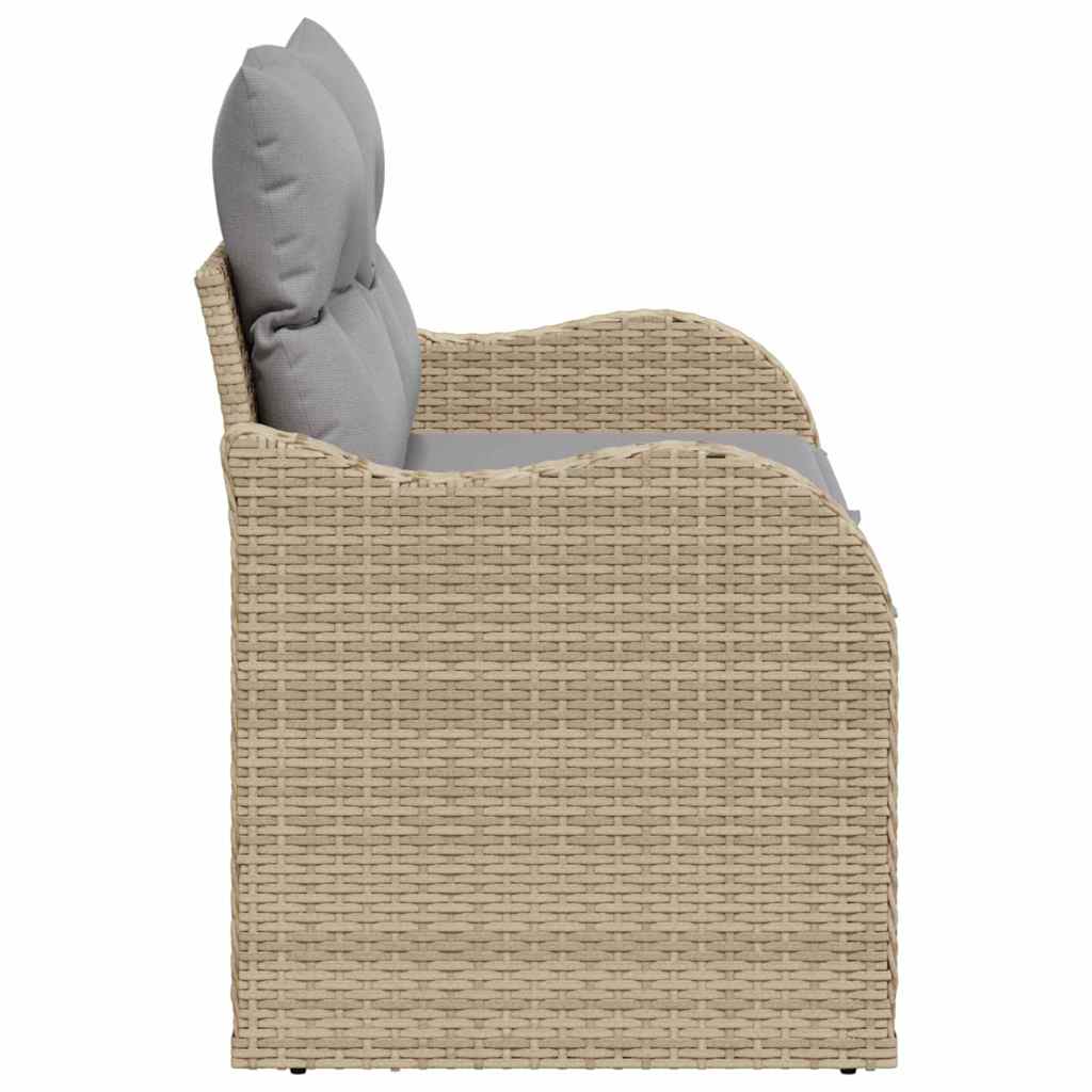 Zahradní sofa s polštářem Béžová 121 x 62 x 69 cm polyratan