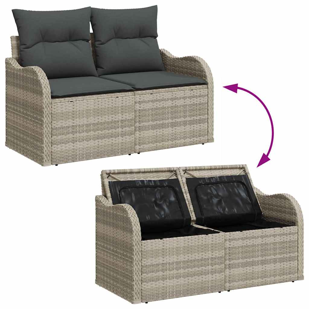 Zahradní sofa Světle šedá 121 x 62 x 69 cm polyratan