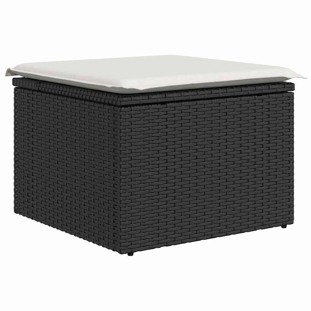 Sada zahradních pohovek 4 pcs Černá 55 x 55 x 37cm polyratan