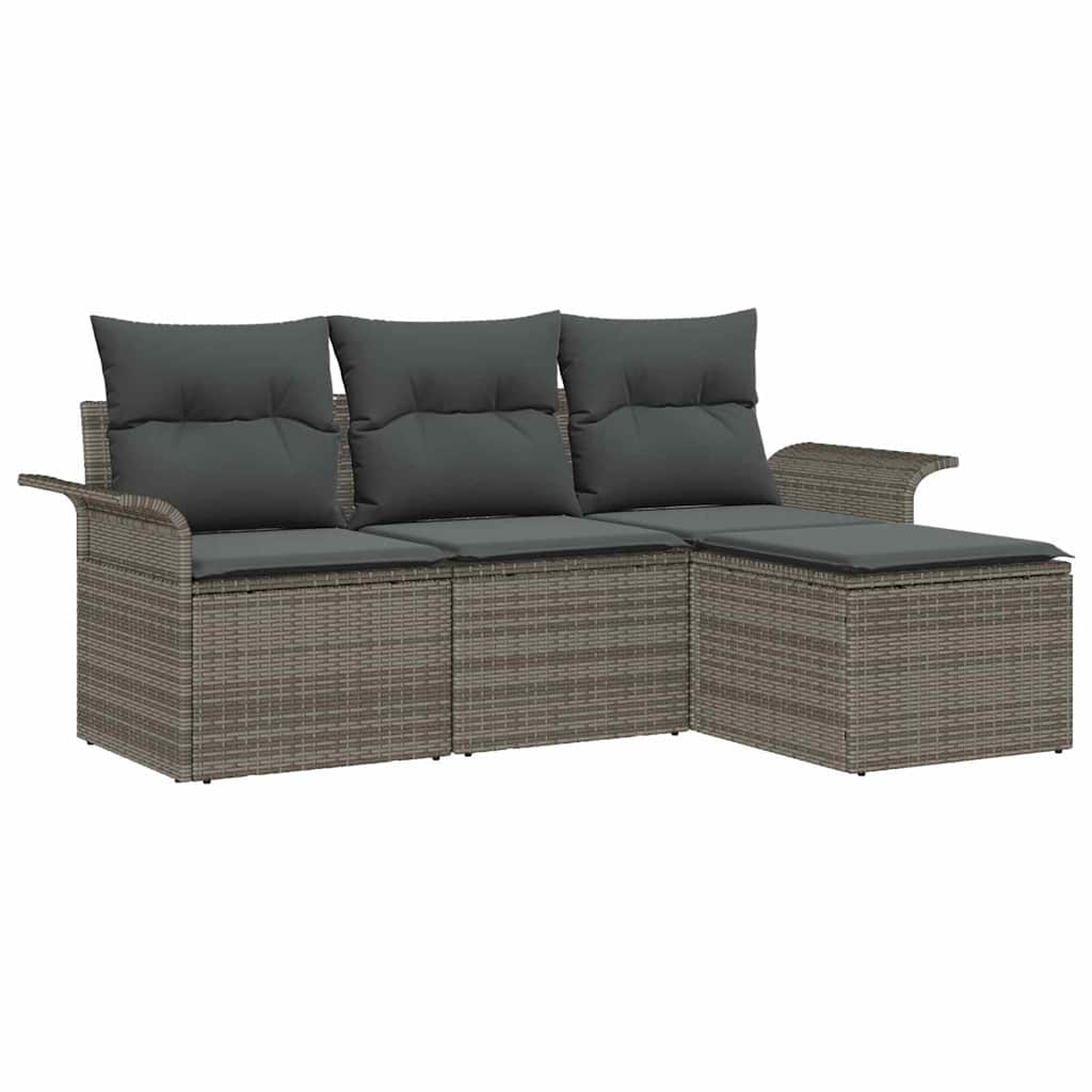 Sada zahradních pohovek 4 pcs Šedá 55 x 55 x 37cm polyratan