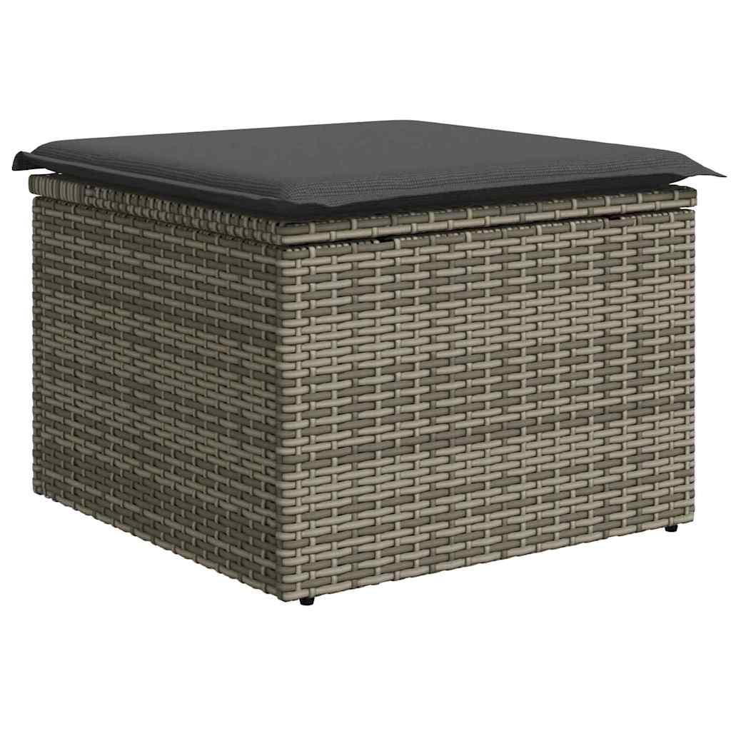 Sada zahradních pohovek 4 pcs Šedá 55 x 55 x 37cm polyratan