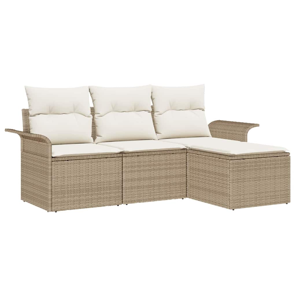 Sada zahradních pohovek 4 pcs Béžová 55 x 55 x 37cm polyratan
