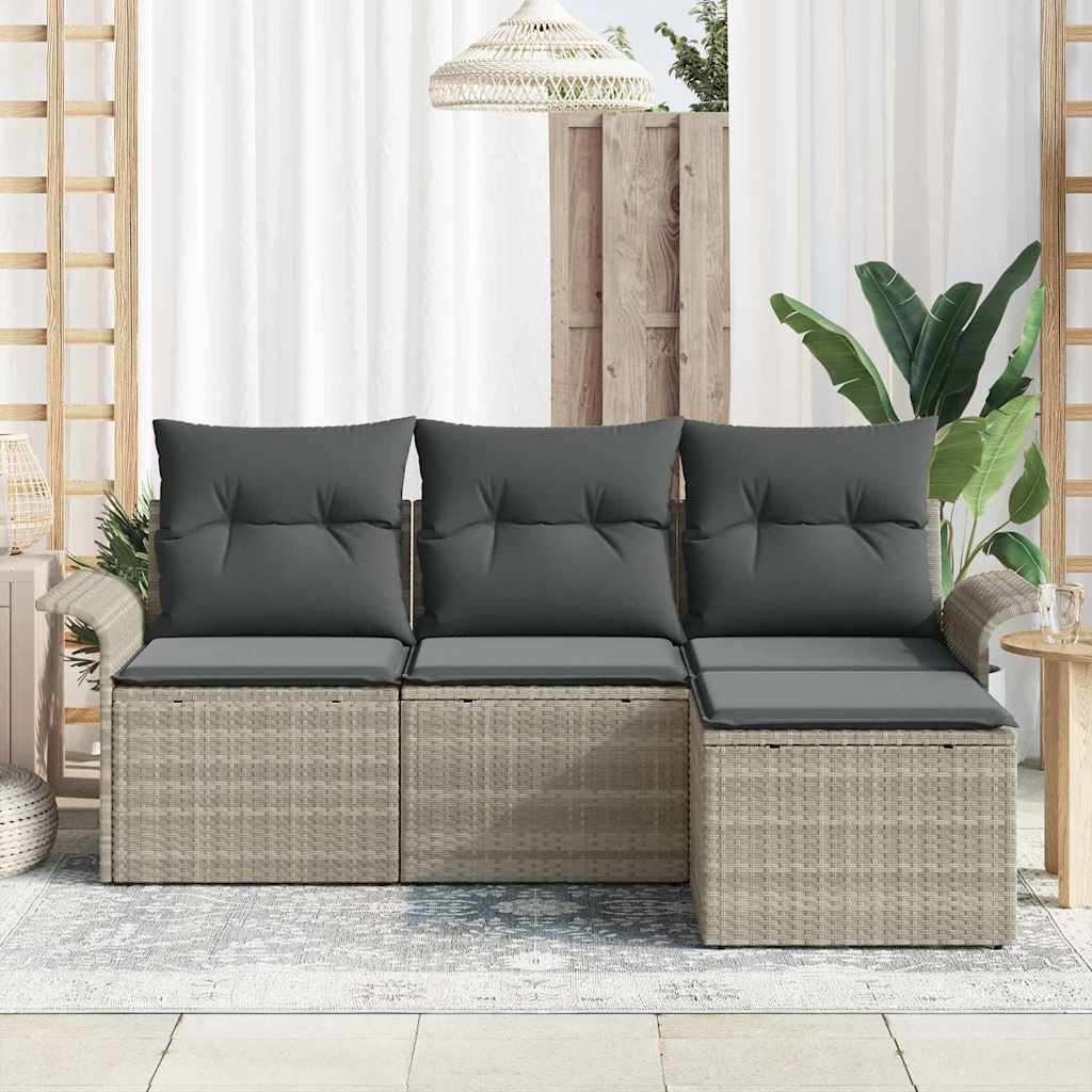 Sada zahradních pohovek 4 pcs Šedá 55 x 55 x 37cm polyratan