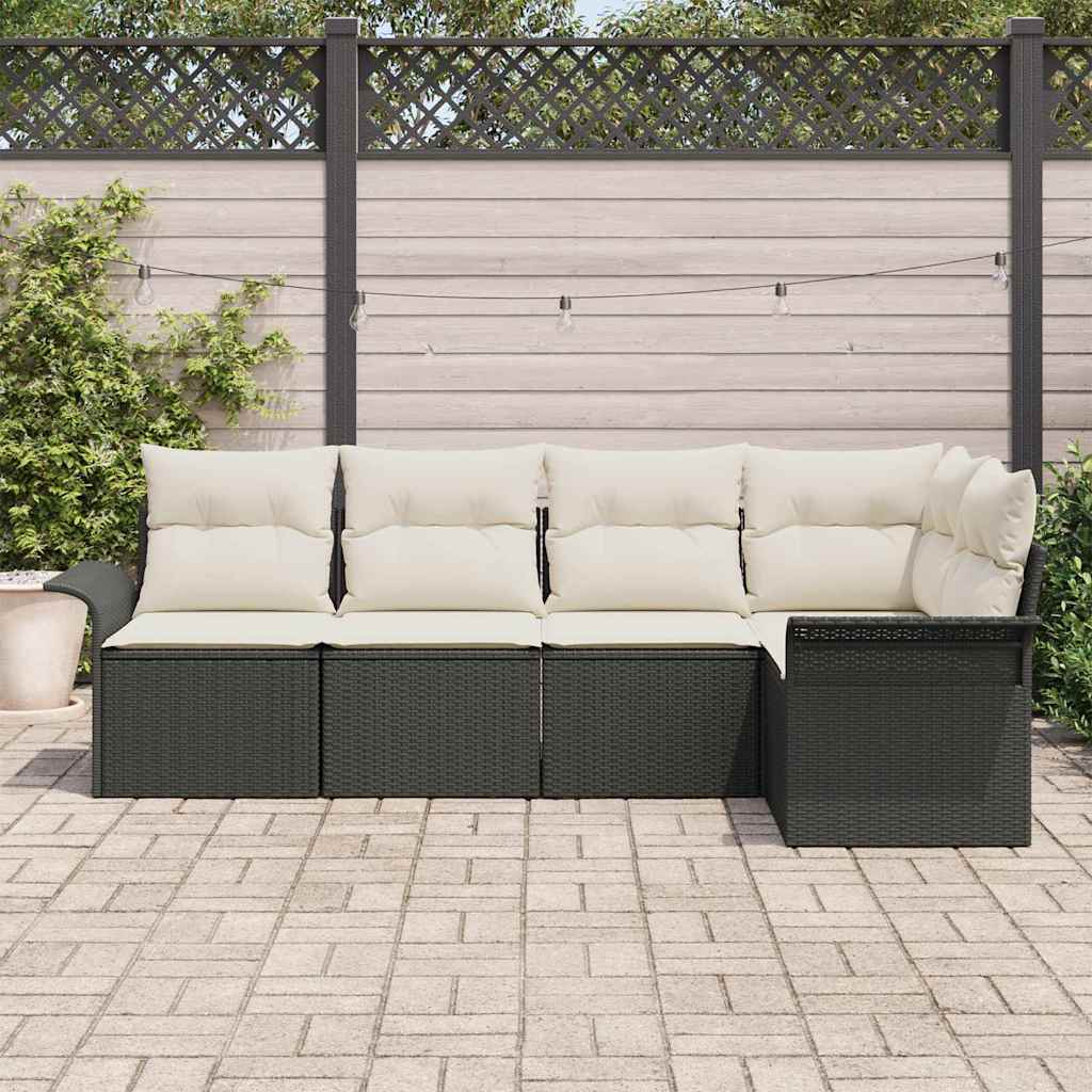 Sada zahradních pohovek 5 pcs 242.5 x 132.5 x 85 cm Poly ratan