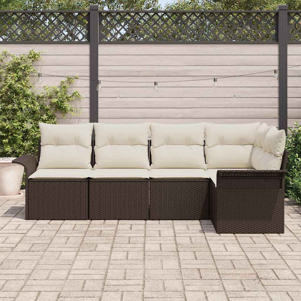 Sada zahradních pohovek 5 pcs 242.5 x 132.5 x 85 cm Poly ratan