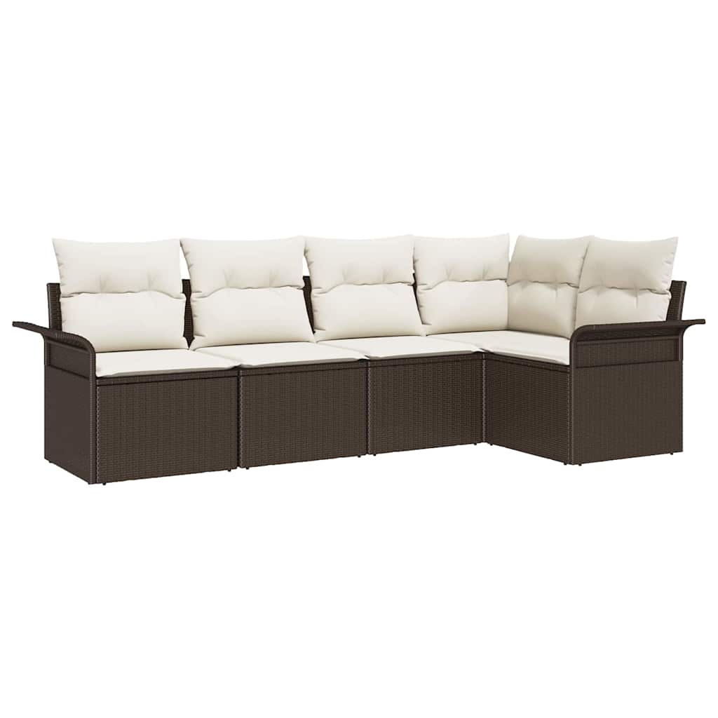 Sada zahradních pohovek 5 pcs 242.5 x 132.5 x 85 cm Poly ratan