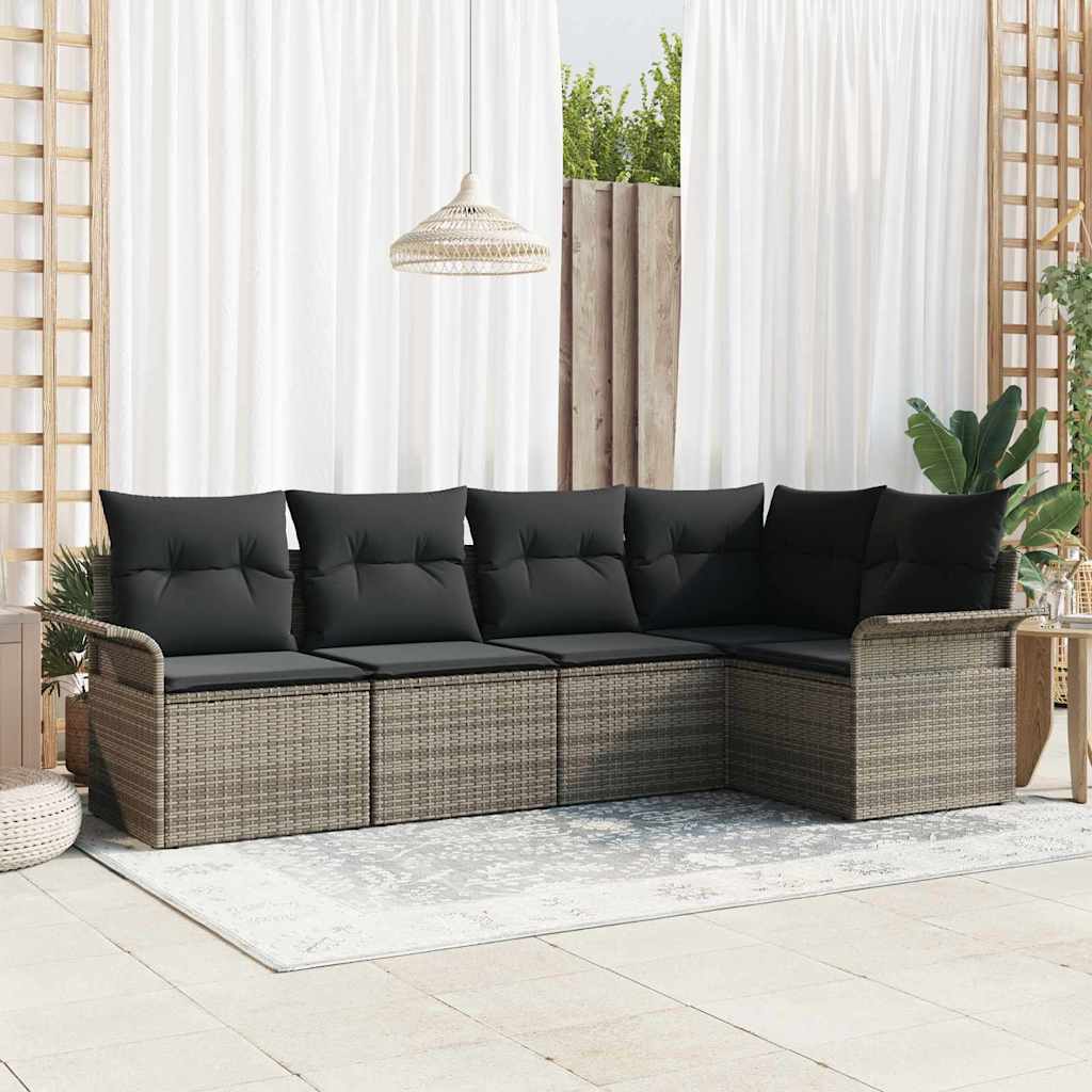 Sada zahradních pohovek 5 pcs 242.5 x 132.5 x 85 cm Poly ratan
