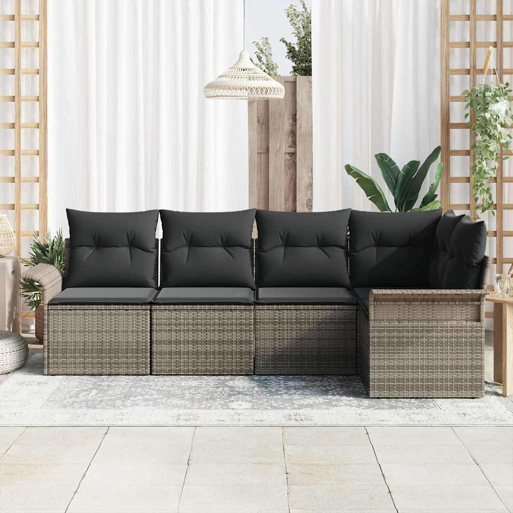Sada zahradních pohovek 5 pcs 242.5 x 132.5 x 85 cm Poly ratan