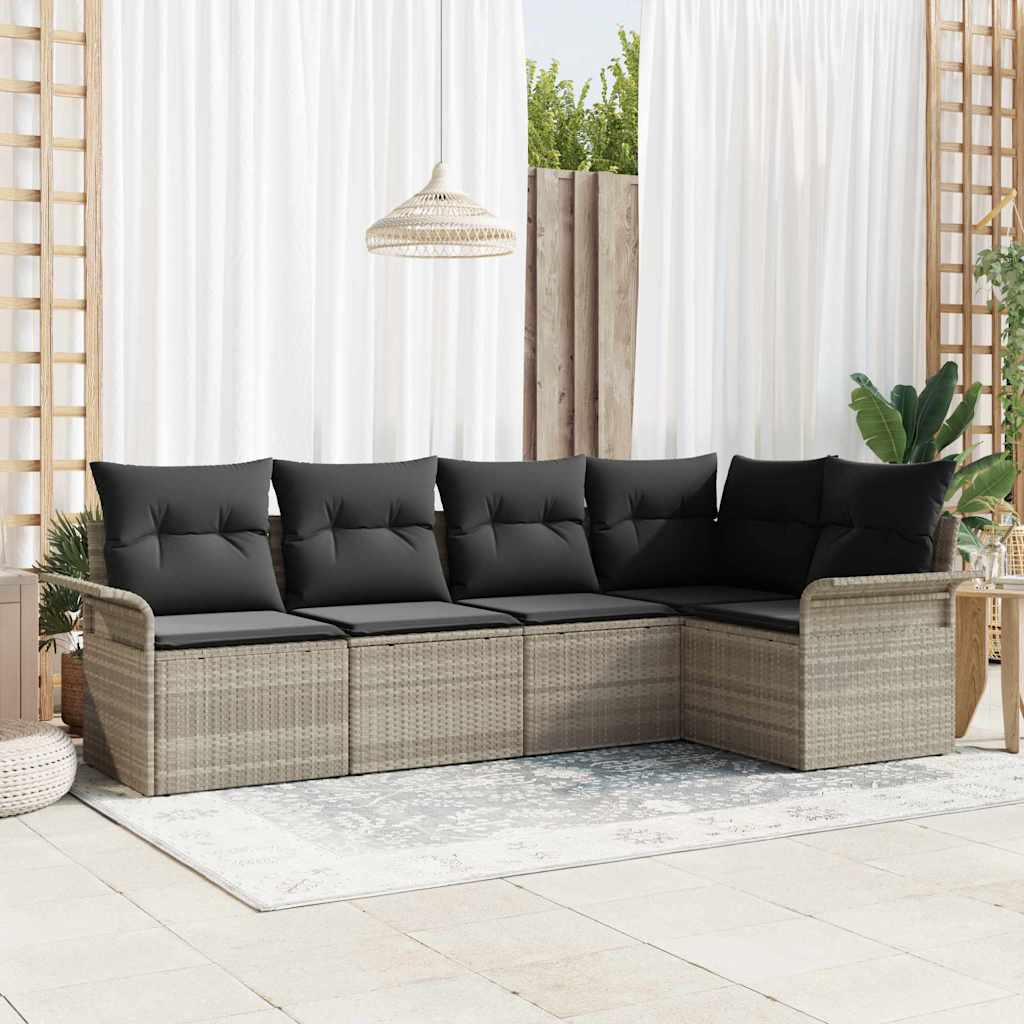 Sada zahradních pohovek 5 pcs 242.5 x 132.5 x 85 cm Poly ratan