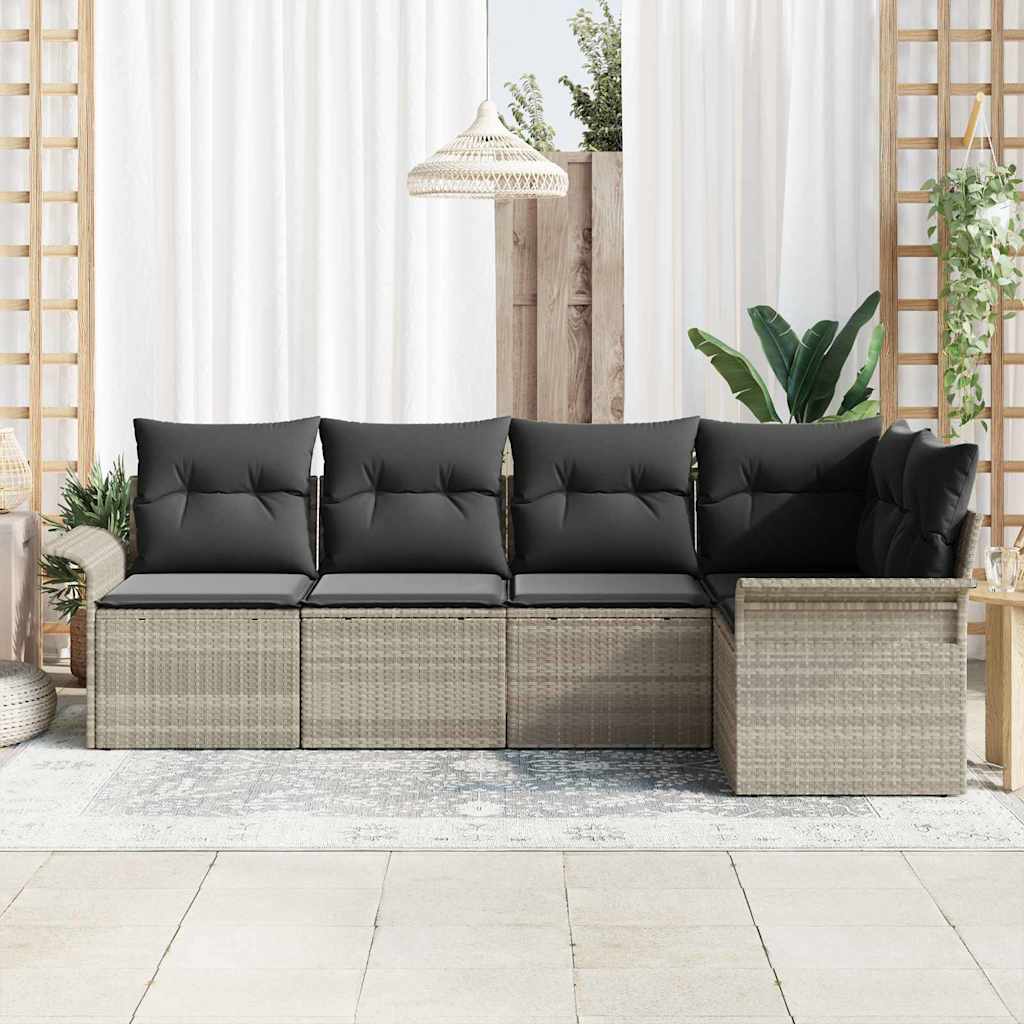 Sada zahradních pohovek 5 pcs 242.5 x 132.5 x 85 cm Poly ratan