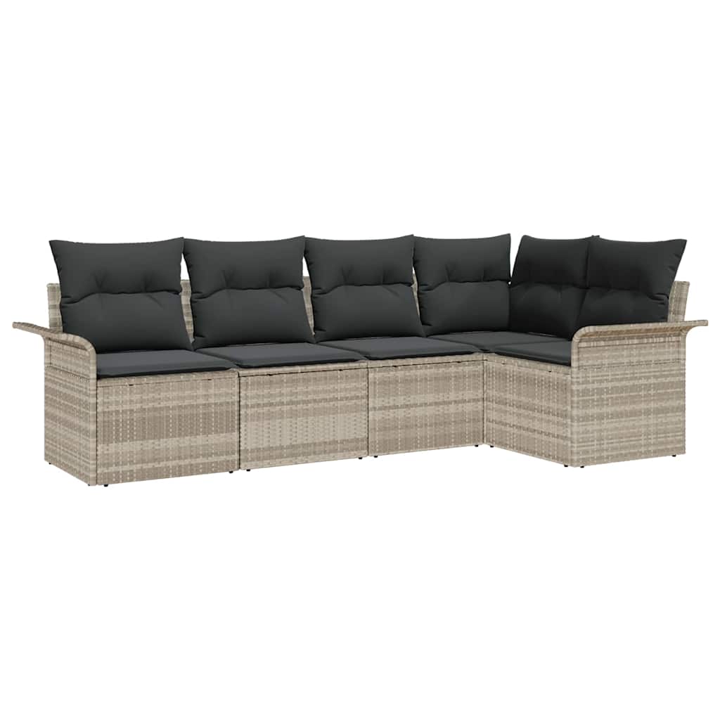 Sada zahradních pohovek 5 pcs 242.5 x 132.5 x 85 cm Poly ratan