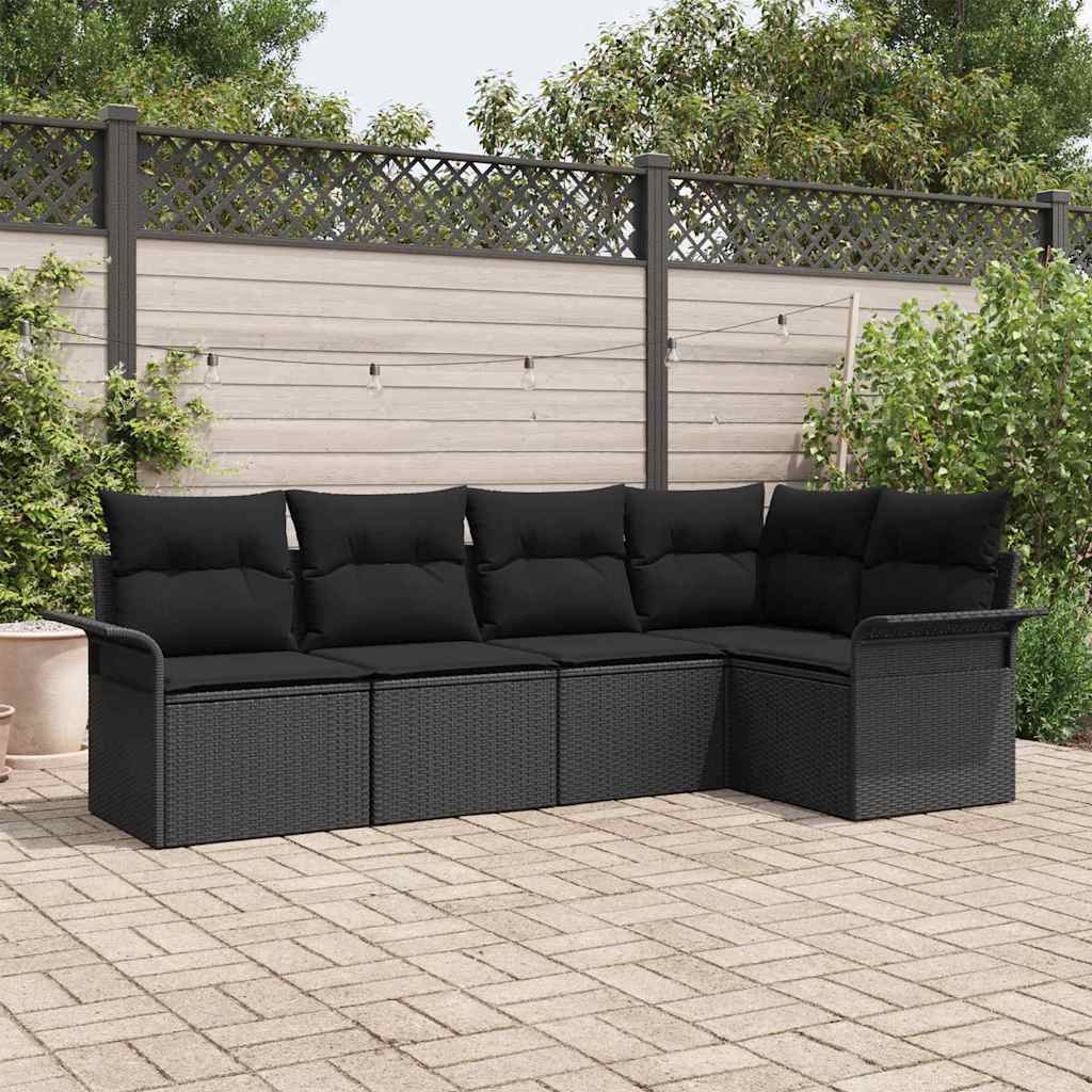 Sada zahradních pohovek 5 pcs 242.5 x 132.5 x 85 cm Poly ratan