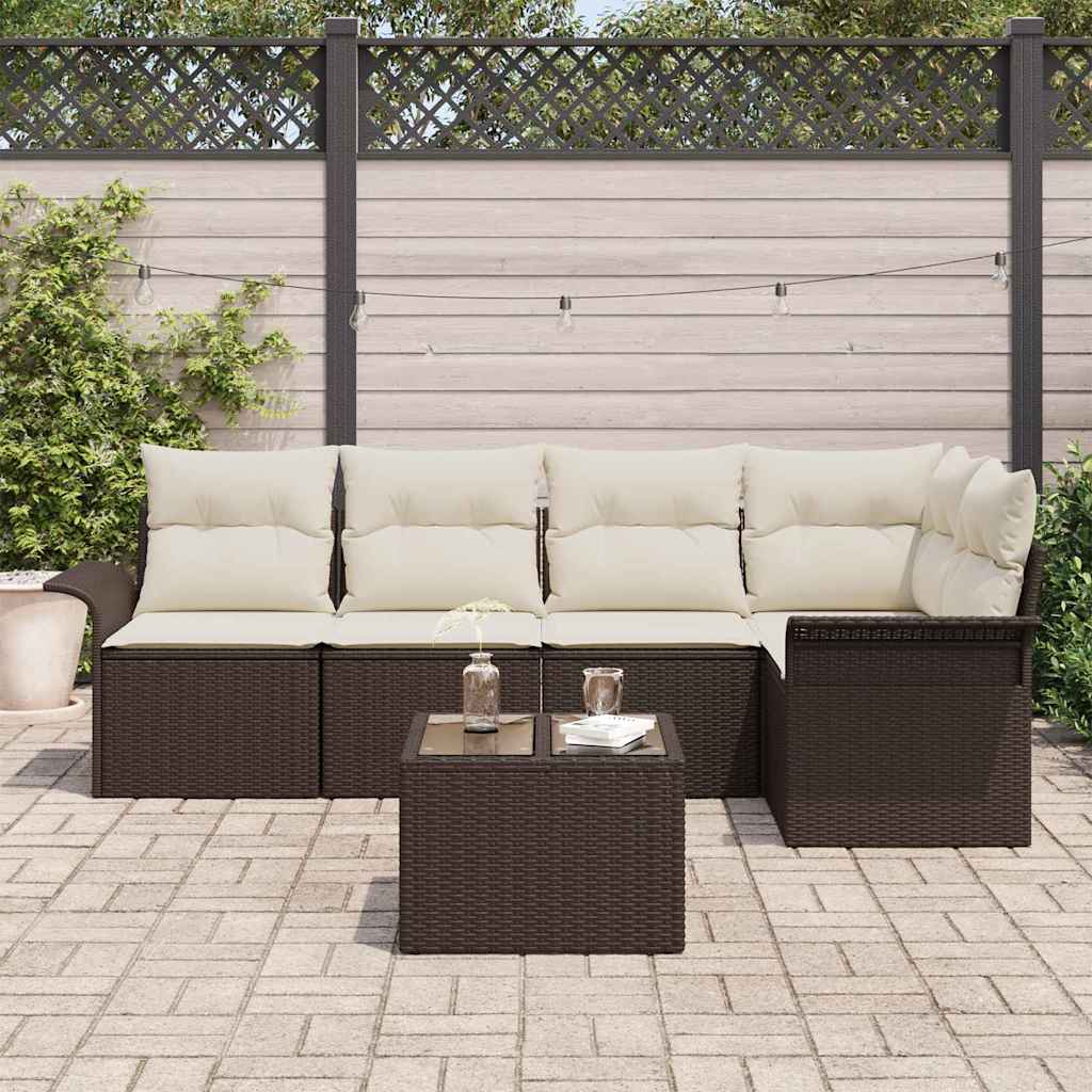 Sada zahradních pohovek 6 pcs 242.5 x 132.5 x 85 cm Poly ratan