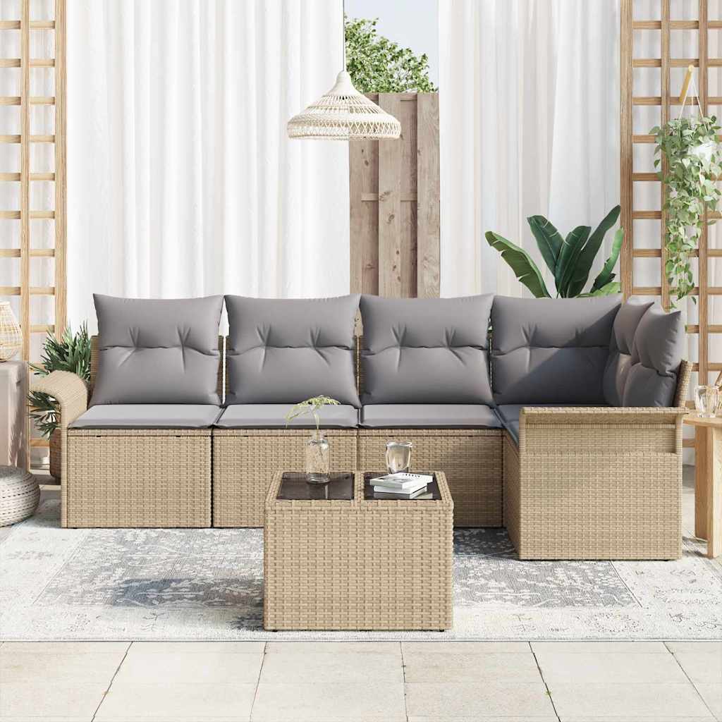 Sada zahradních pohovek 6 pcs 242.5 x 132.5 x 85 cm Poly ratan