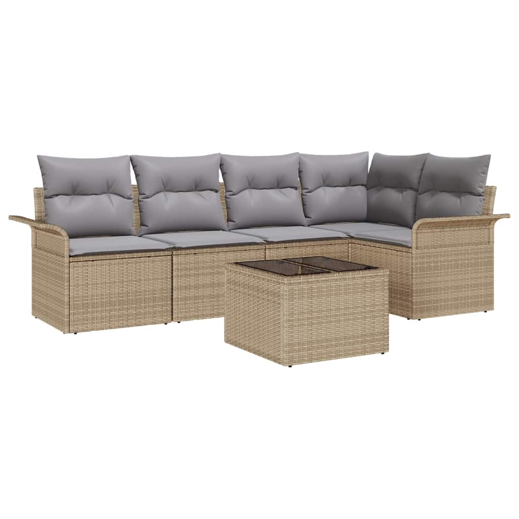 Sada zahradních pohovek 6 pcs 242.5 x 132.5 x 85 cm Poly ratan