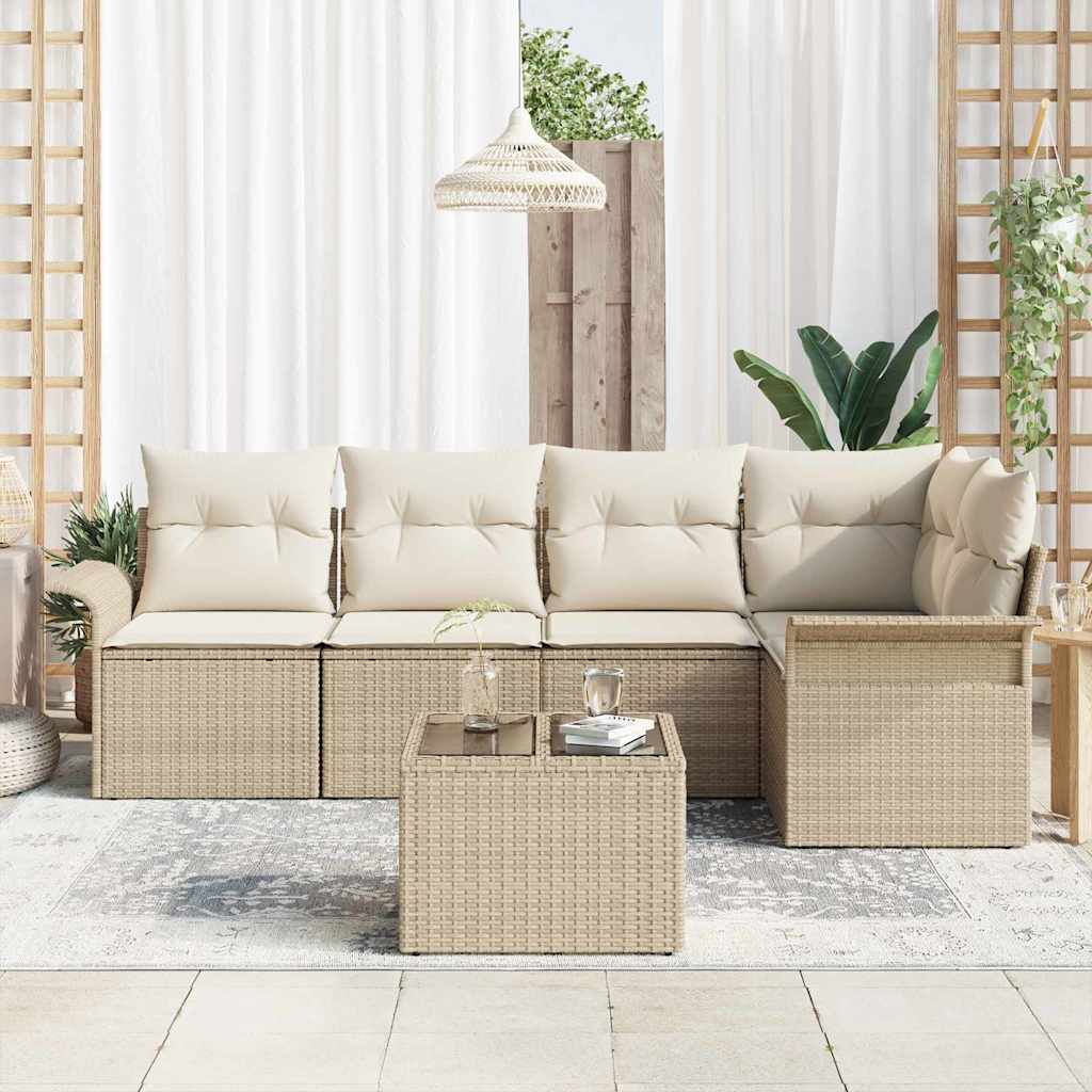 Sada zahradních pohovek 6 pcs 242.5 x 132.5 x 85 cm Poly ratan