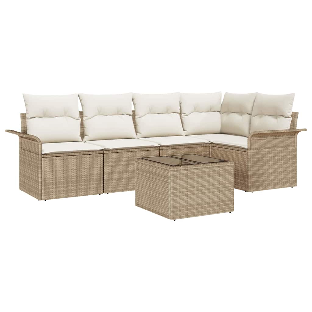 Sada zahradních pohovek 6 pcs 242.5 x 132.5 x 85 cm Poly ratan