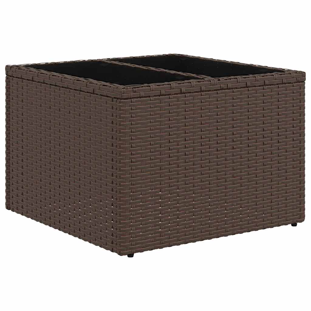 Sada zahradních pohovek 7 pcs Hnědá 55 x 55 x 37 cm Poly ratan