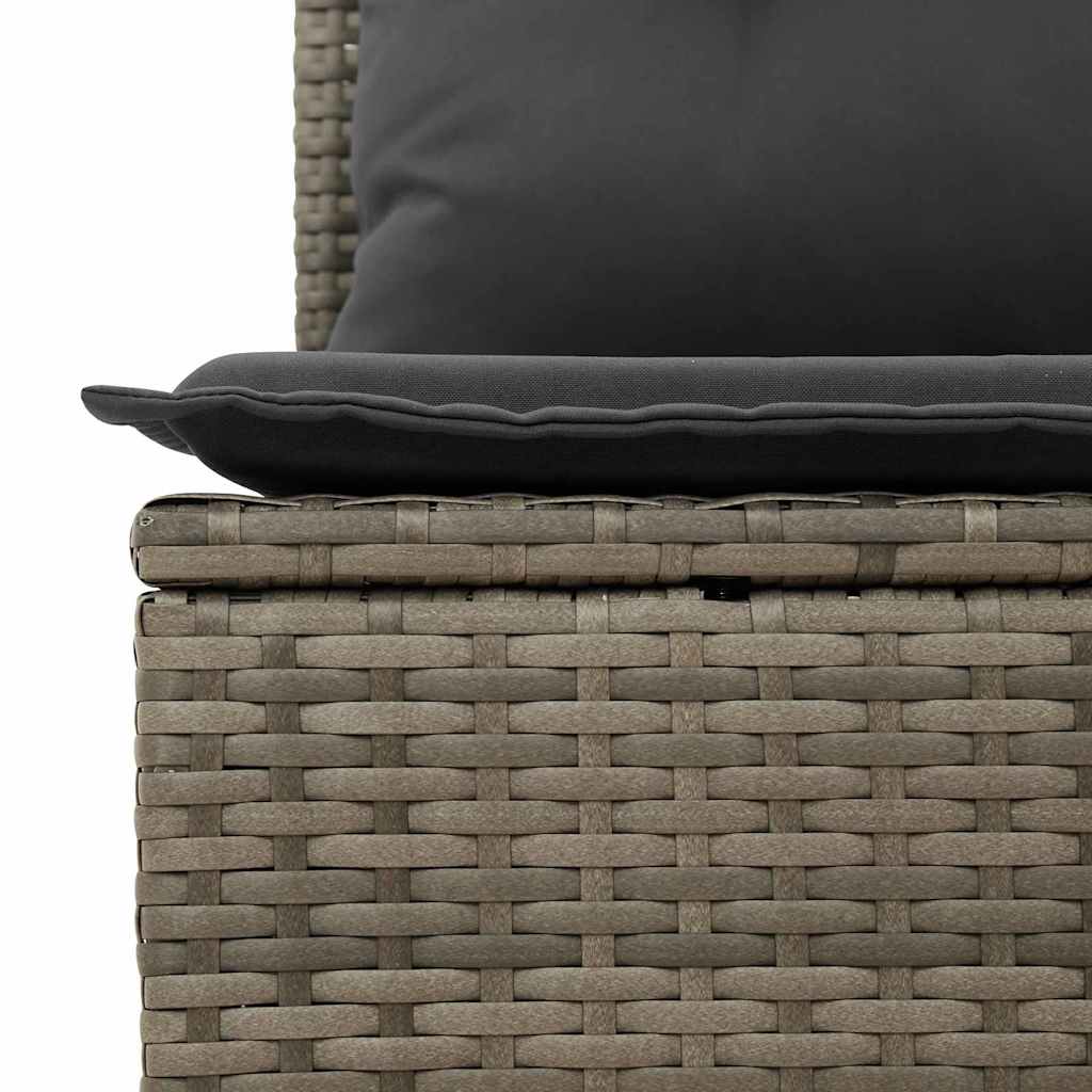 Sada zahradních pohovek 7 pcs Šedá 55 x 55 x 37 cm Poly ratan