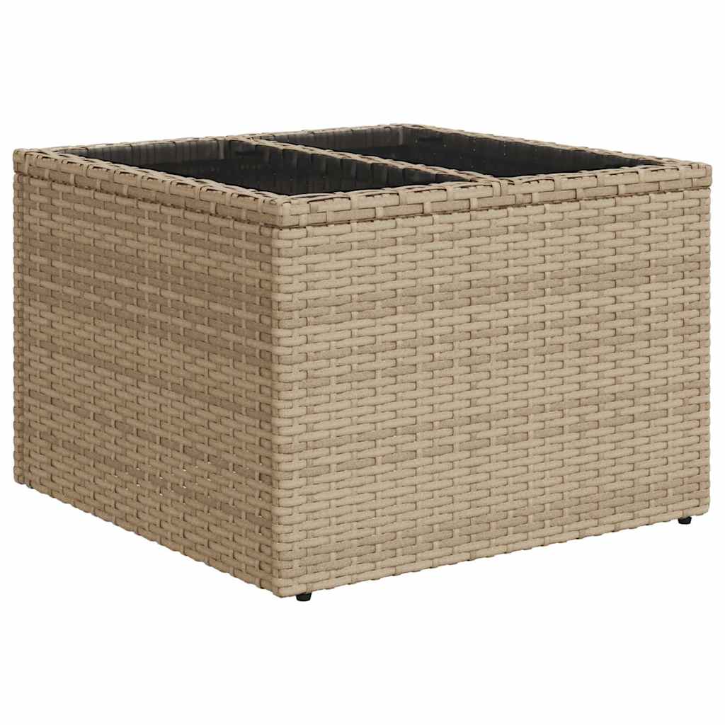 Sada zahradních pohovek 7 pcs Béžová 55 x 55 x 37 cm Poly ratan