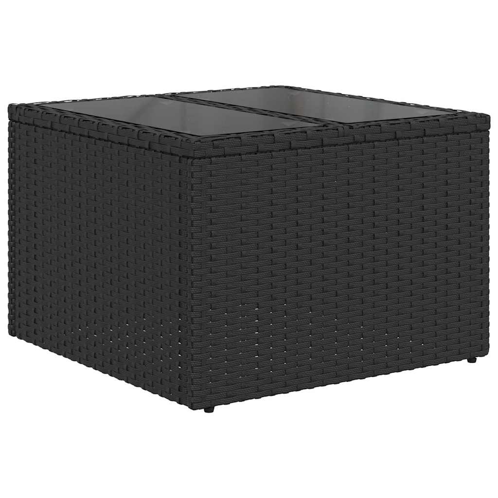 Sada zahradních pohovek 7 pcs Černá 55 x 55 x 37 cm Poly ratan