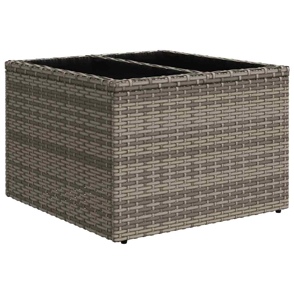 Sada zahradních pohovek 7 pcs Šedá 55 x 55 x 37 cm Poly ratan