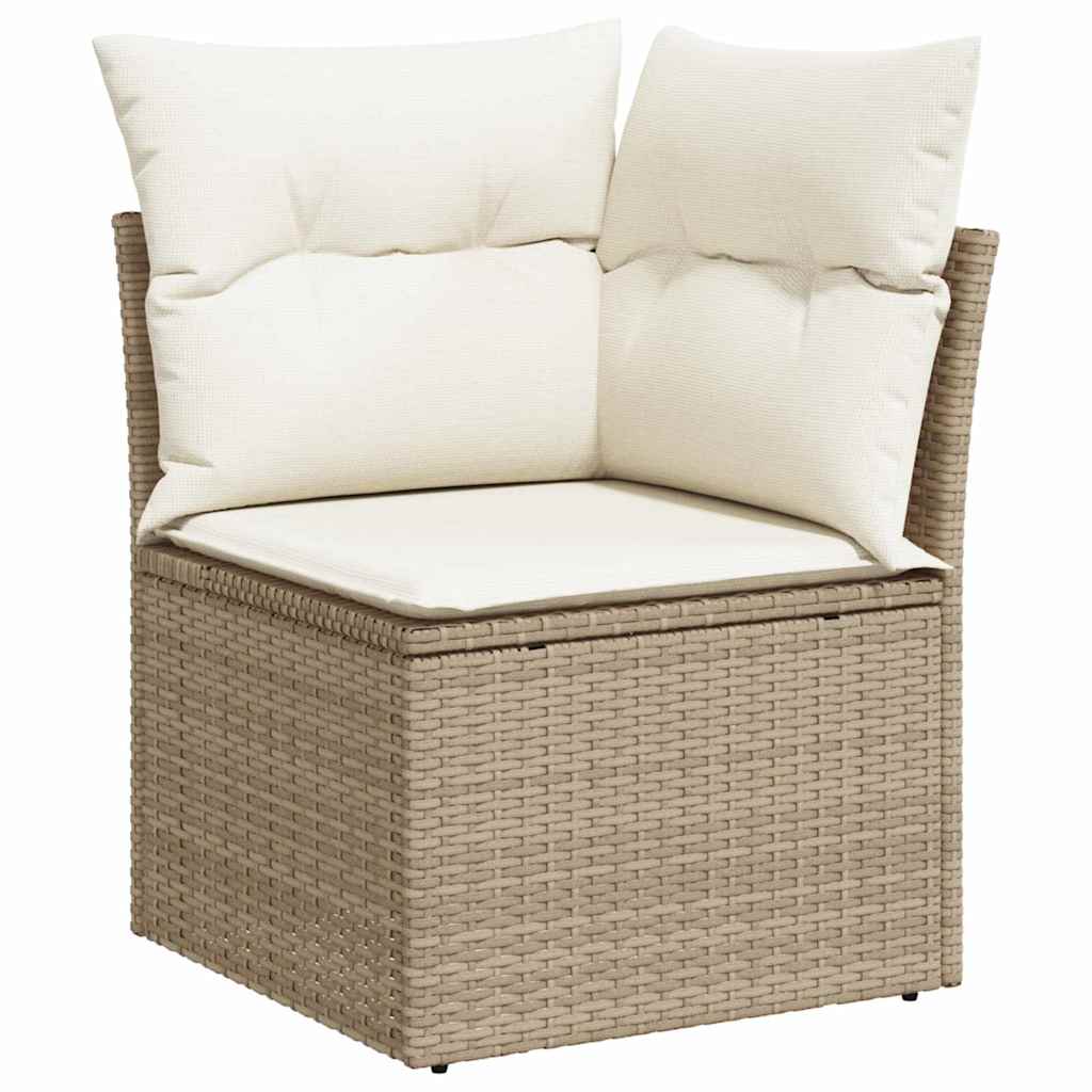 Sada zahradních pohovek 7 pcs Béžová 55 x 55 x 37 cm Poly ratan