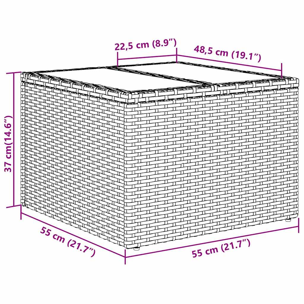 Sada zahradních pohovek 7 pcs Béžová 55 x 55 x 37 cm Poly ratan