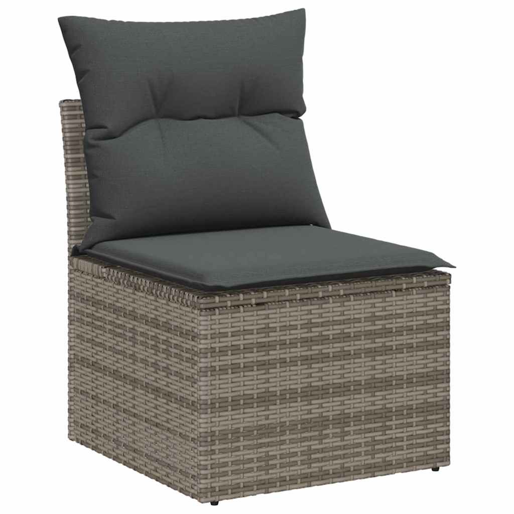 Sada zahradních pohovek 7 pcs Šedá 289 x 154 x 85 cm Poly ratan