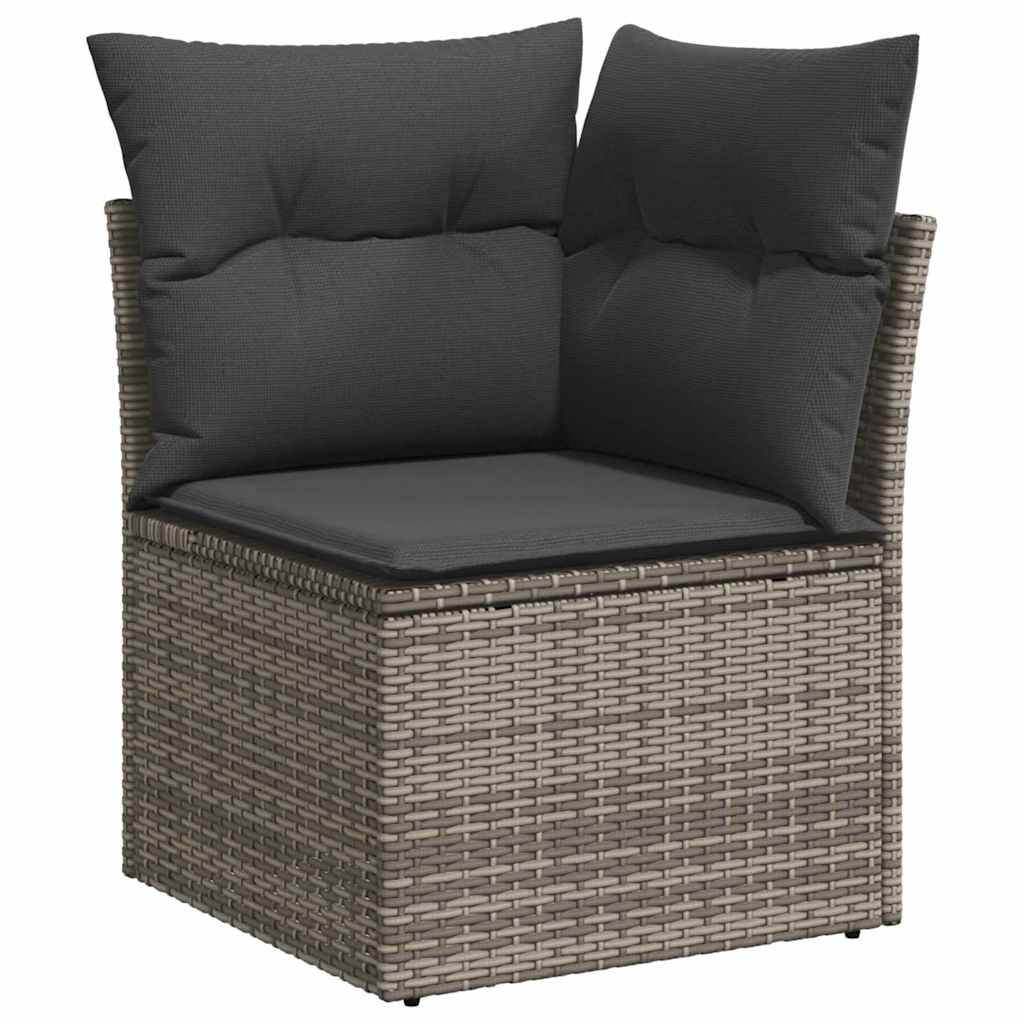 Sada zahradních pohovek 7 pcs Šedá 289 x 154 x 85 cm Poly ratan