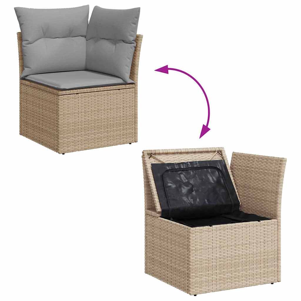 Sada zahradních pohovek s polštářem 7 pcs béžová a světle šedá