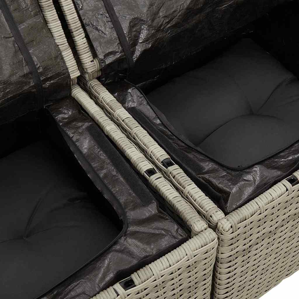 Sada zahradních pohovek 7 pcs Světle šedá 289 x 154 x 85 cm