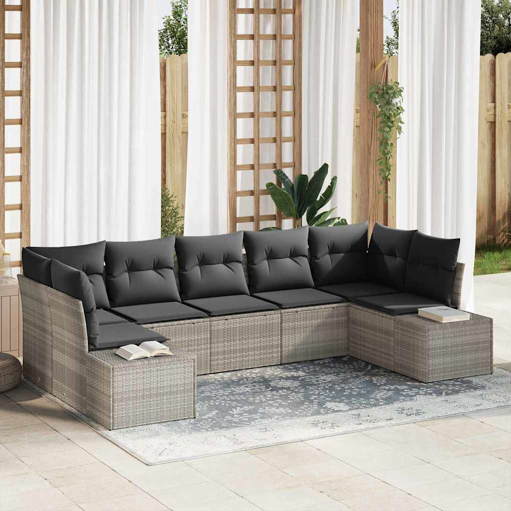 Sada zahradních pohovek 7 pcs Světle šedá 289 x 154 x 85 cm