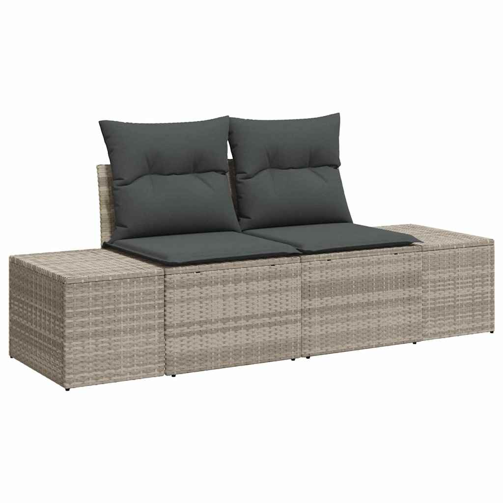 Sada zahradních pohovek 7 pcs Světle šedá 289 x 154 x 85 cm