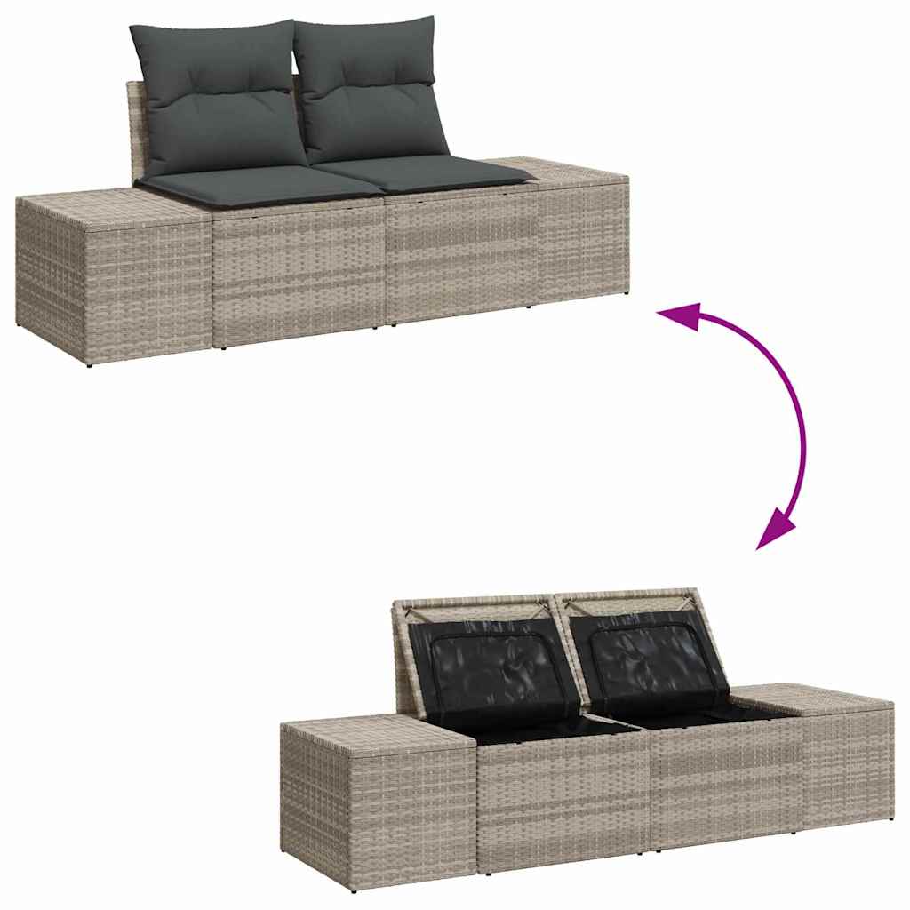 Sada zahradních pohovek 7 pcs Světle šedá 289 x 154 x 85 cm