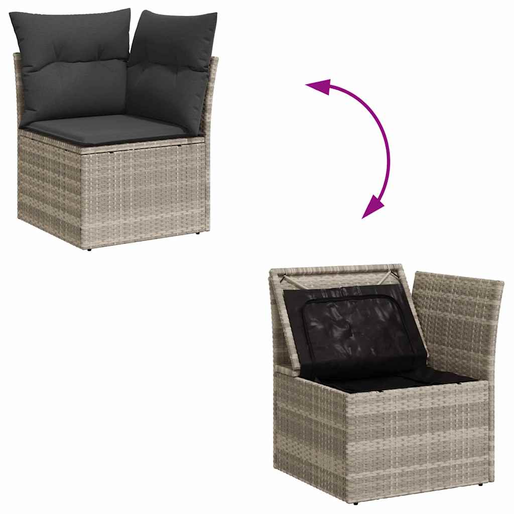 Sada zahradních pohovek 7 pcs Světle šedá 289 x 154 x 85 cm