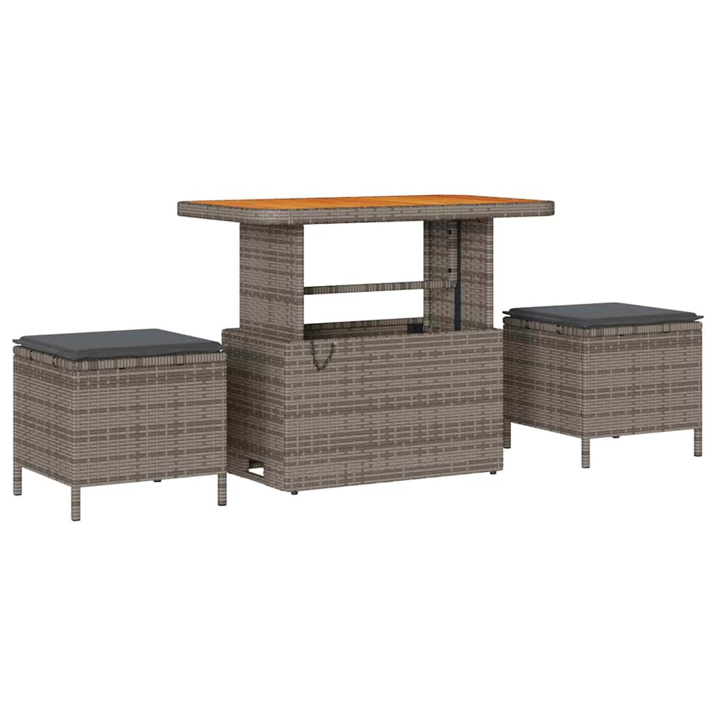 Sada zahradních pohovek s polštářem 8 pcs Šedá 90 x 55 x 71 cm