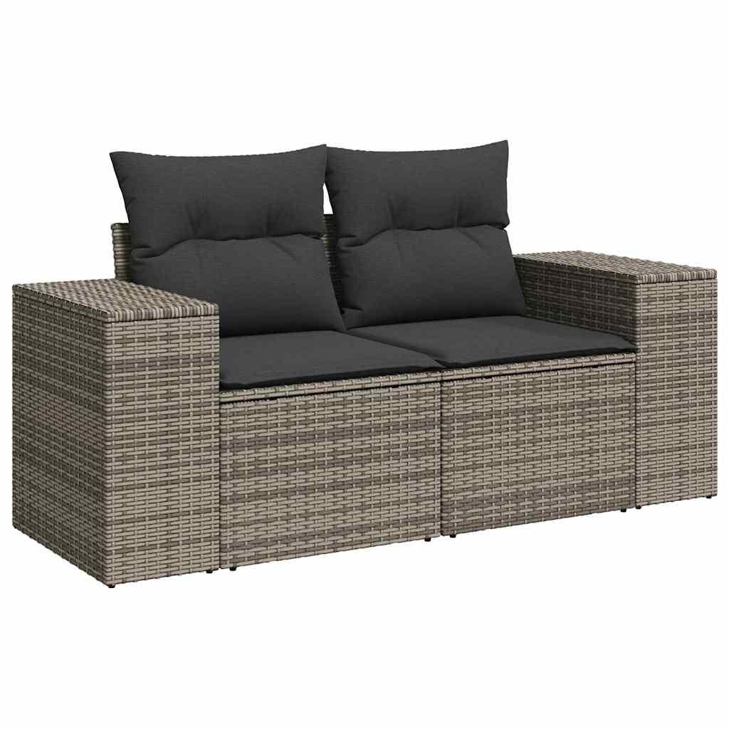 Sada zahradních pohovek s polštářem 8 pcs Šedá 90 x 55 x 71 cm