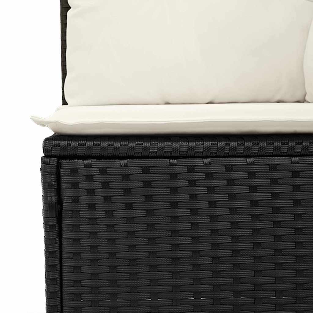 Sada zahradních pohovek 9 pcs Černá a krémová 90 x 55 x 71 cm