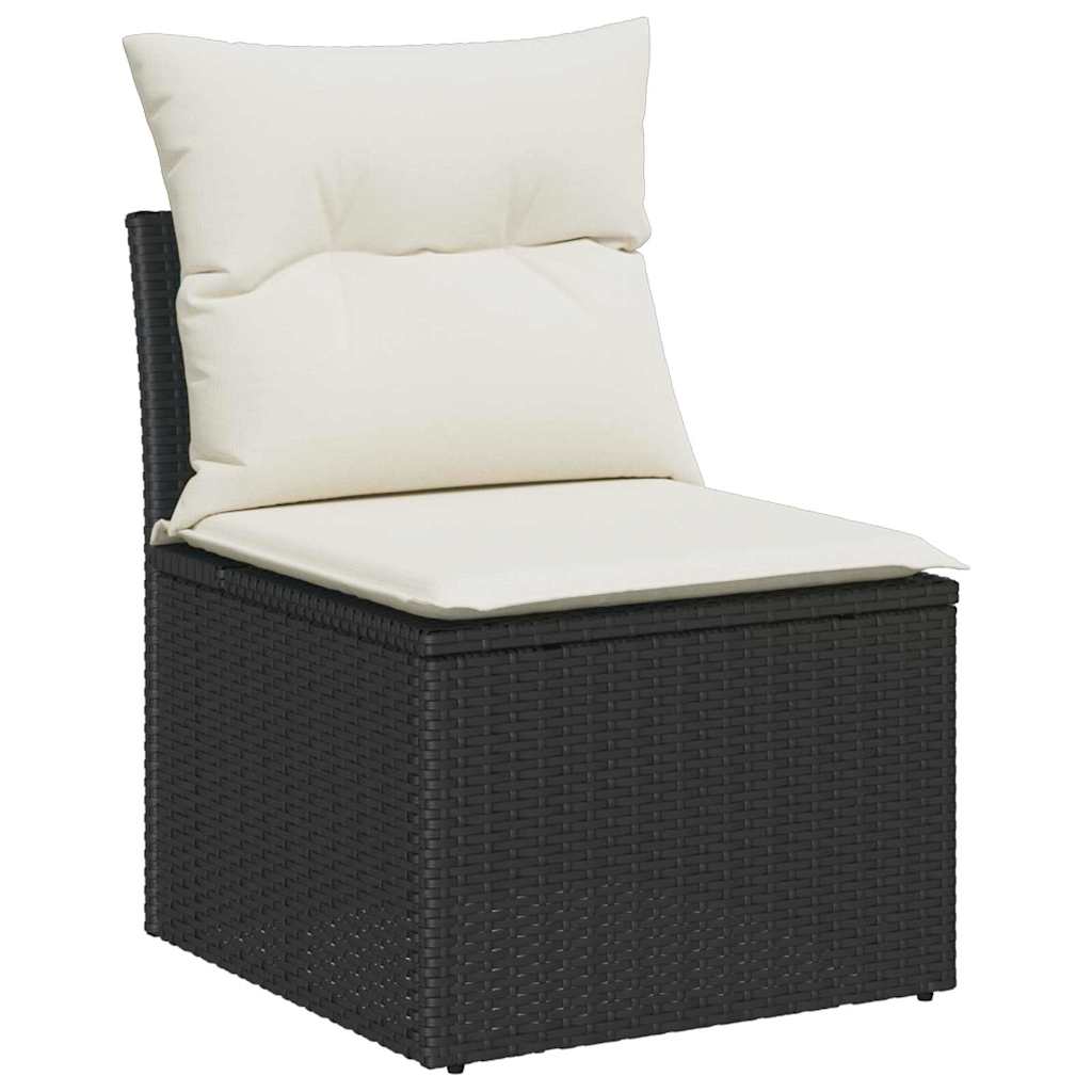 Sada zahradních pohovek 9 pcs Černá a krémová 90 x 55 x 71 cm