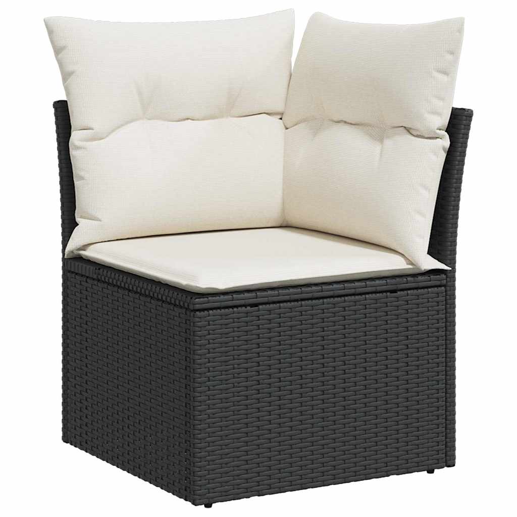 Sada zahradních pohovek 9 pcs Černá a krémová 90 x 55 x 71 cm