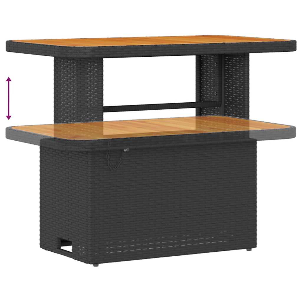 Sada zahradních pohovek 9 pcs Černá a krémová 90 x 55 x 71 cm