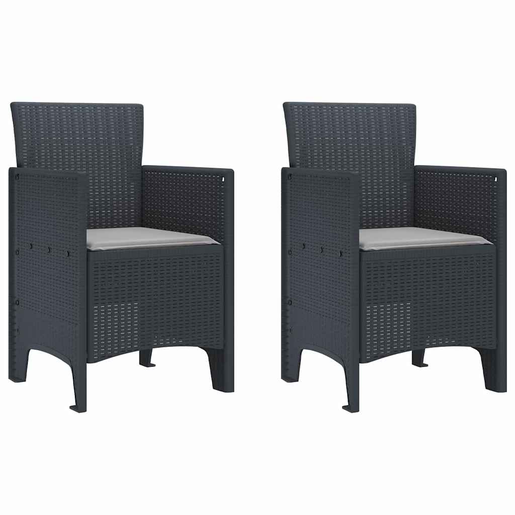 Zahradní křeslo 2 pcs Antracit 53 x 49 x 85 cm PP
