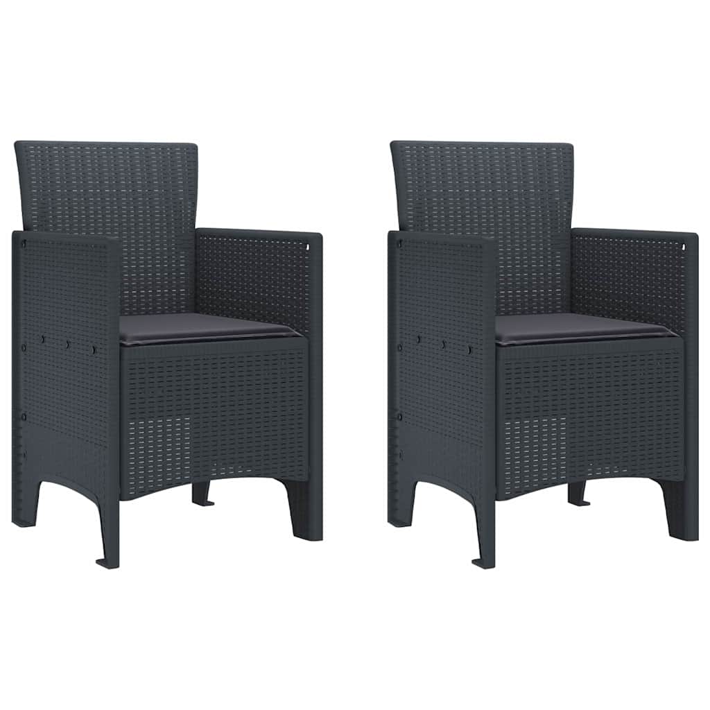 Zahradní křeslo 2 pcs Antracit 53 x 49 x 85 cm PP