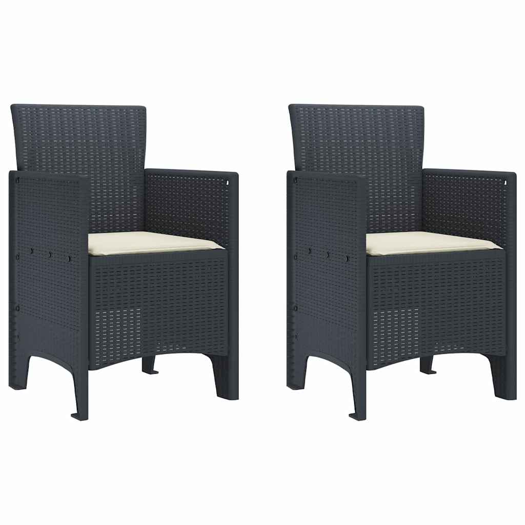 Zahradní křeslo 2 pcs Antracit 53 x 49 x 85 cm PP