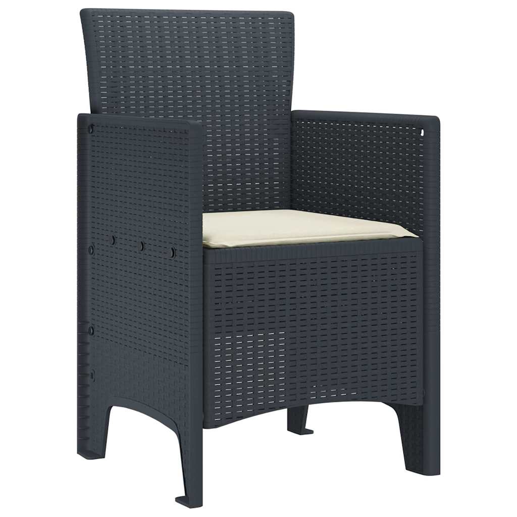 Zahradní křeslo 2 pcs Antracit 53 x 49 x 85 cm PP