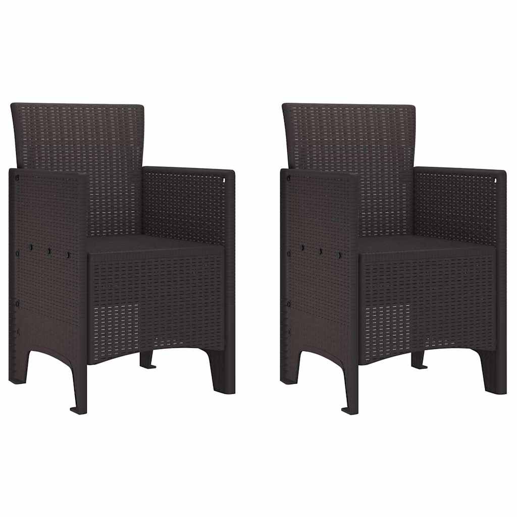 Zahradní křeslo 2 pcs Hnědá 53 x 49 x 85 cm PP